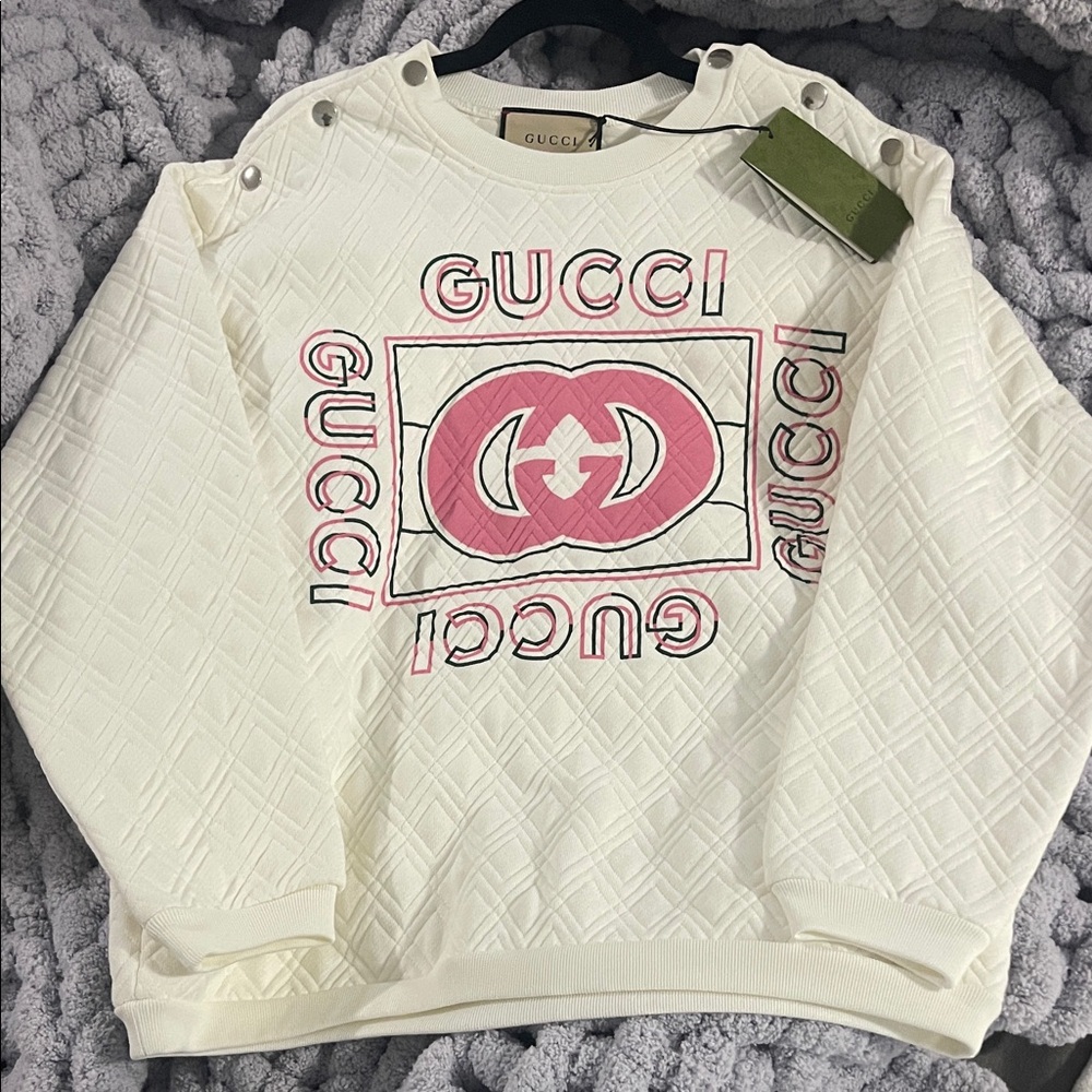 Gucci quilted White & Pink Sweatshirt